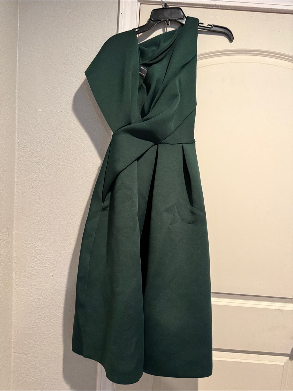 ASOS Emerald One-Shoulder Draped Cocktail Dress
